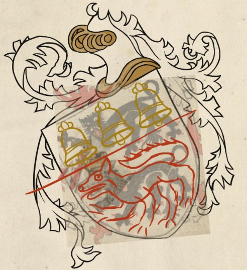 Esquisse d'armoiries Loubet del Bayle par Alexis dans le style Eichstätter