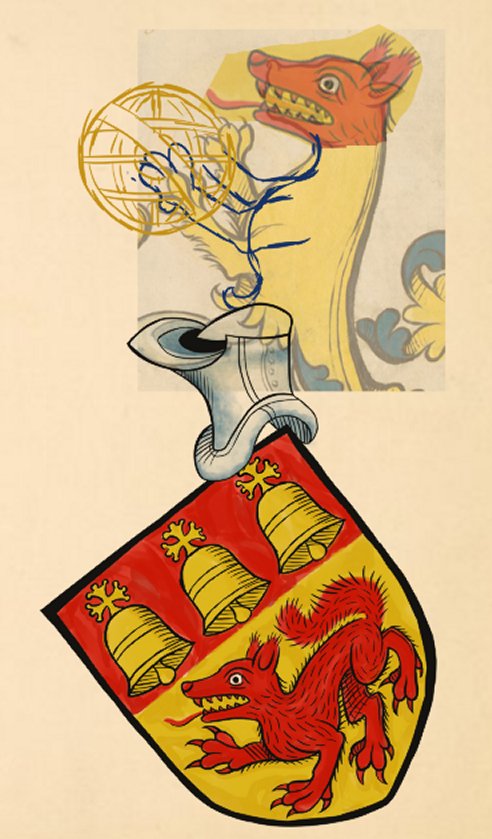 Esquisse d'armoiries Loubet del Bayle par Alexis dans le style Scheibler