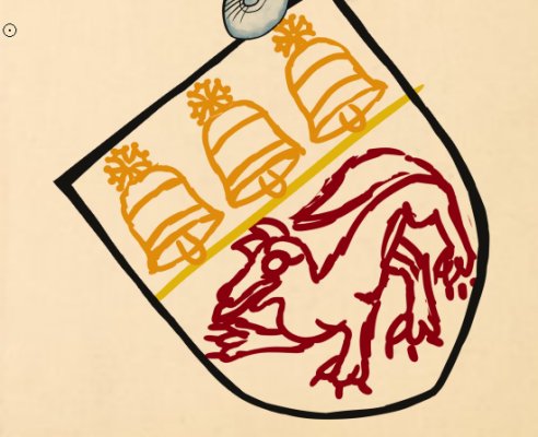 Esquisse d'armoiries Loubet del Bayle par Alexis dans le style Scheibler