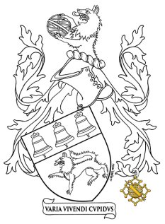 Esquisse d'armoiries Loubet del Bayle avec badge par Laurent Granier, héraldiste lyonnais