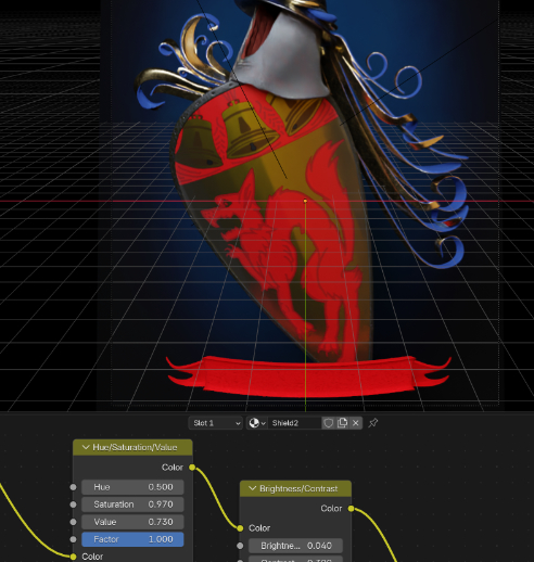 Esquisse, Armoiries 3D Loubet del Bayle par Firebet